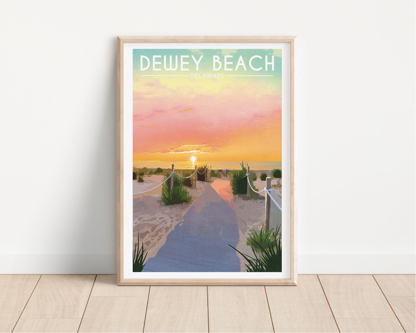 Dewey Beach Walkway Sunrise Poster