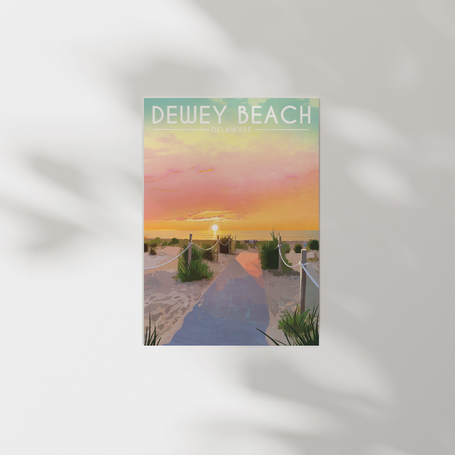 Dewey Beach Walkway Sunrise Poster